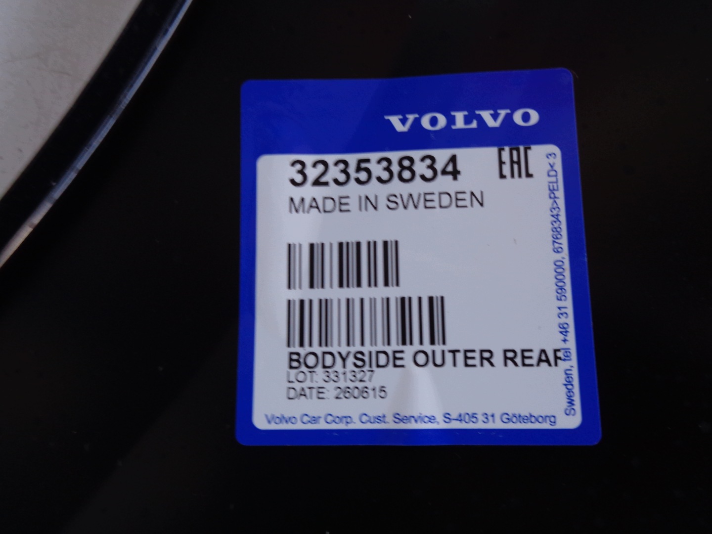 parafango Destra posteriore VOLVO V60 II 18- NR 53734