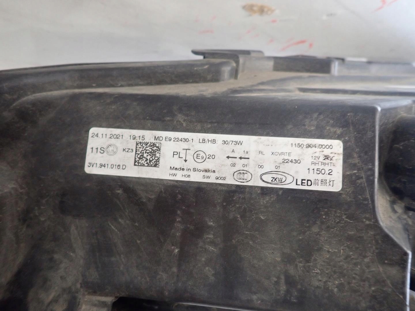 light front front right SKODA SUPERB III LIFT 2019- FULL LED 3V1941016D
