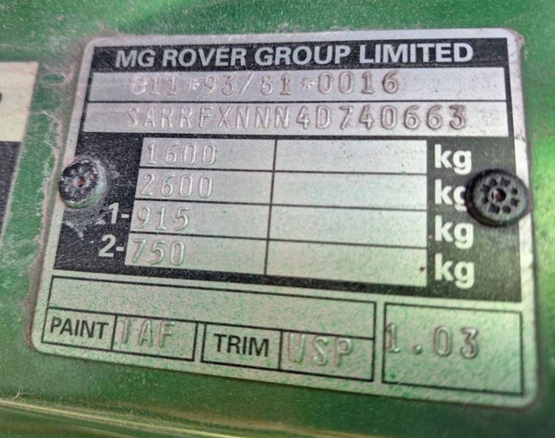 ROVER 25 45 FREELANDER MG ZR engine 2.0 DIESEL 20T2N 113KM