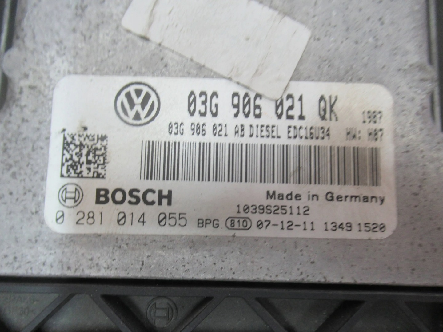 control unit of the engine computer 1.9 TDI VW GOLF V