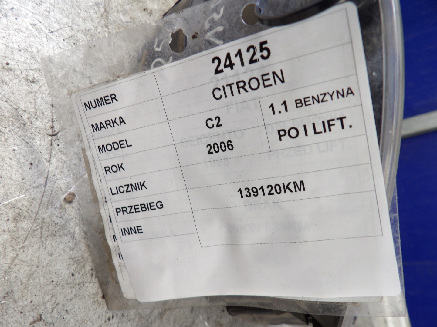 Citroen C2 Kombiinstrument 9660225780