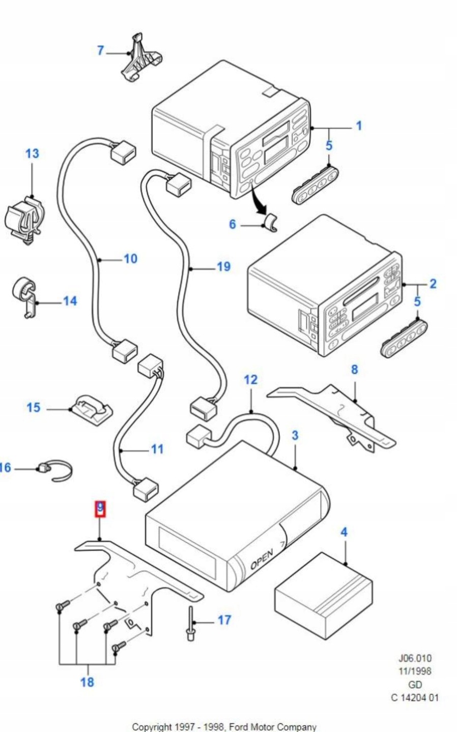 bracket holder RADIA FORD MONDEO 96-00 / 1037535