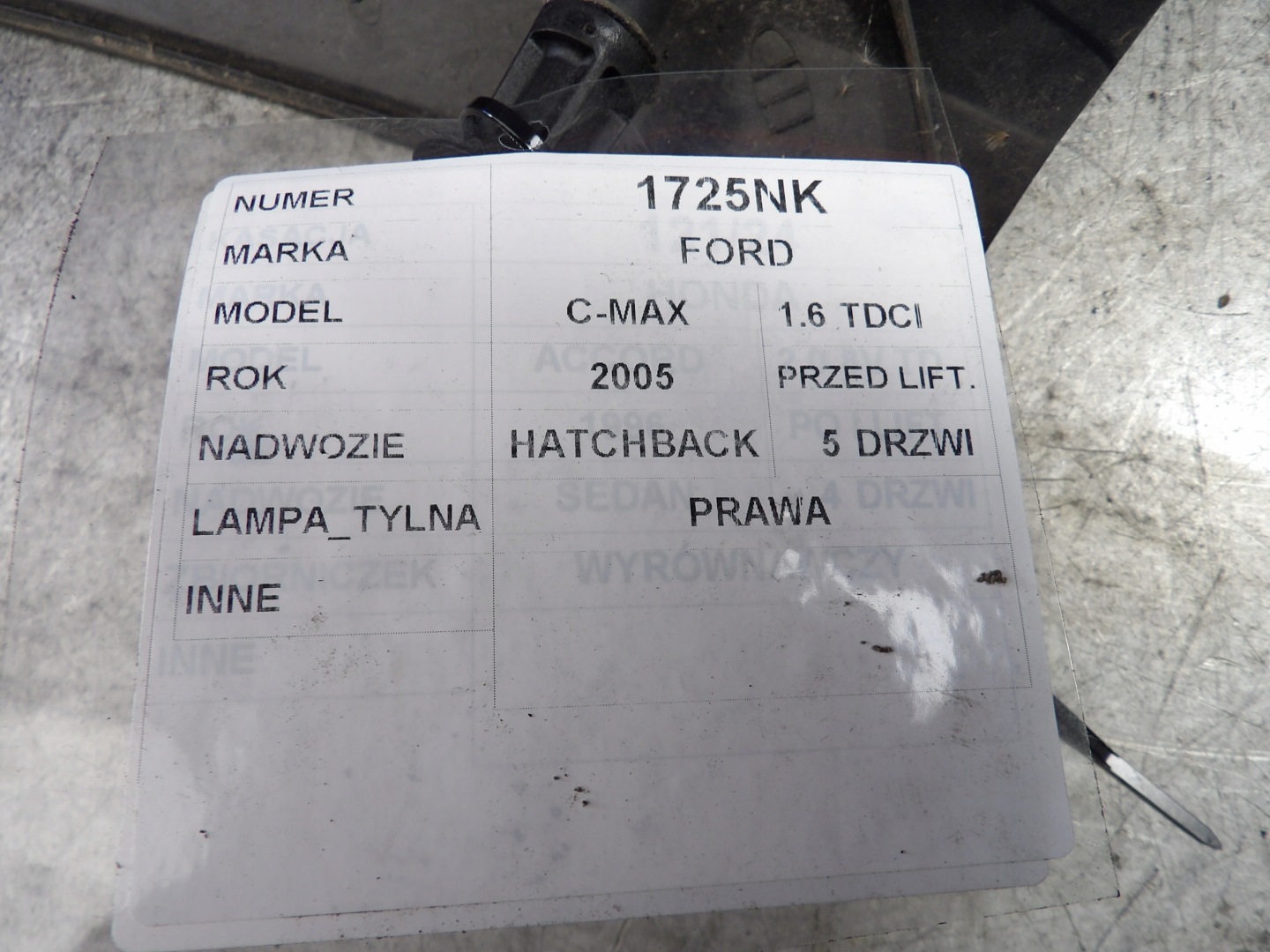 Ford C-max light rear right HB 5D