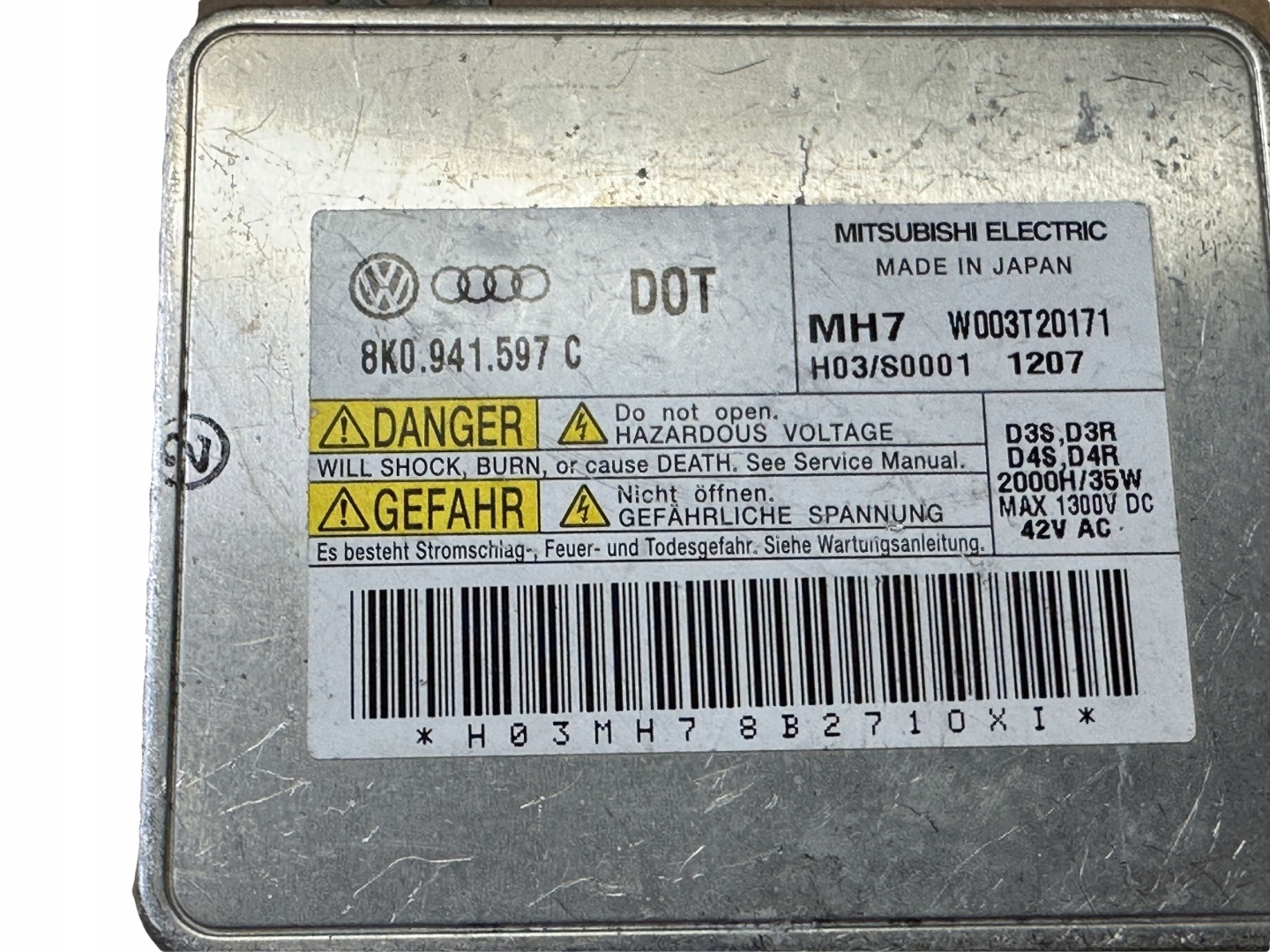 AUDI VW module control unit lights 8K0941597C