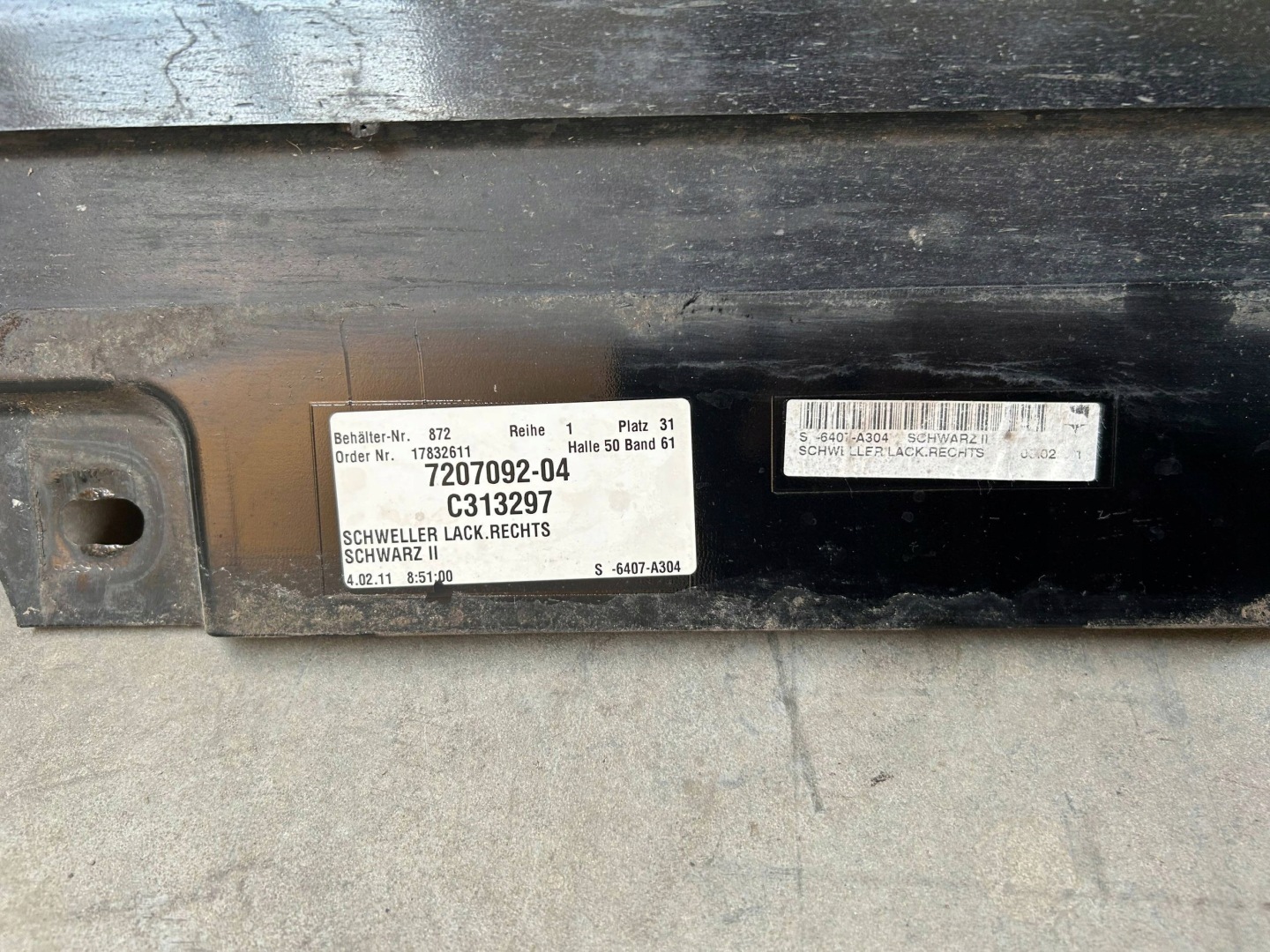 threshold right moulding threshold right BMW 5 F11 Schwarz 2 7207092