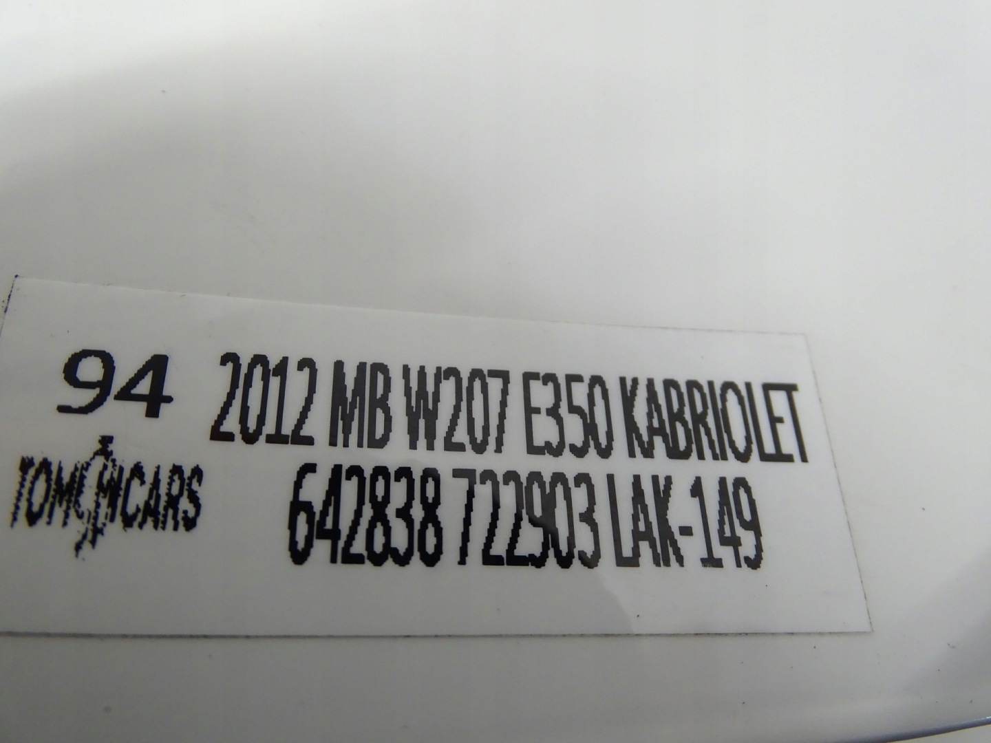 fender right front front MERCEDES E KLASA C207 COUPE 207 W207 LAK 149