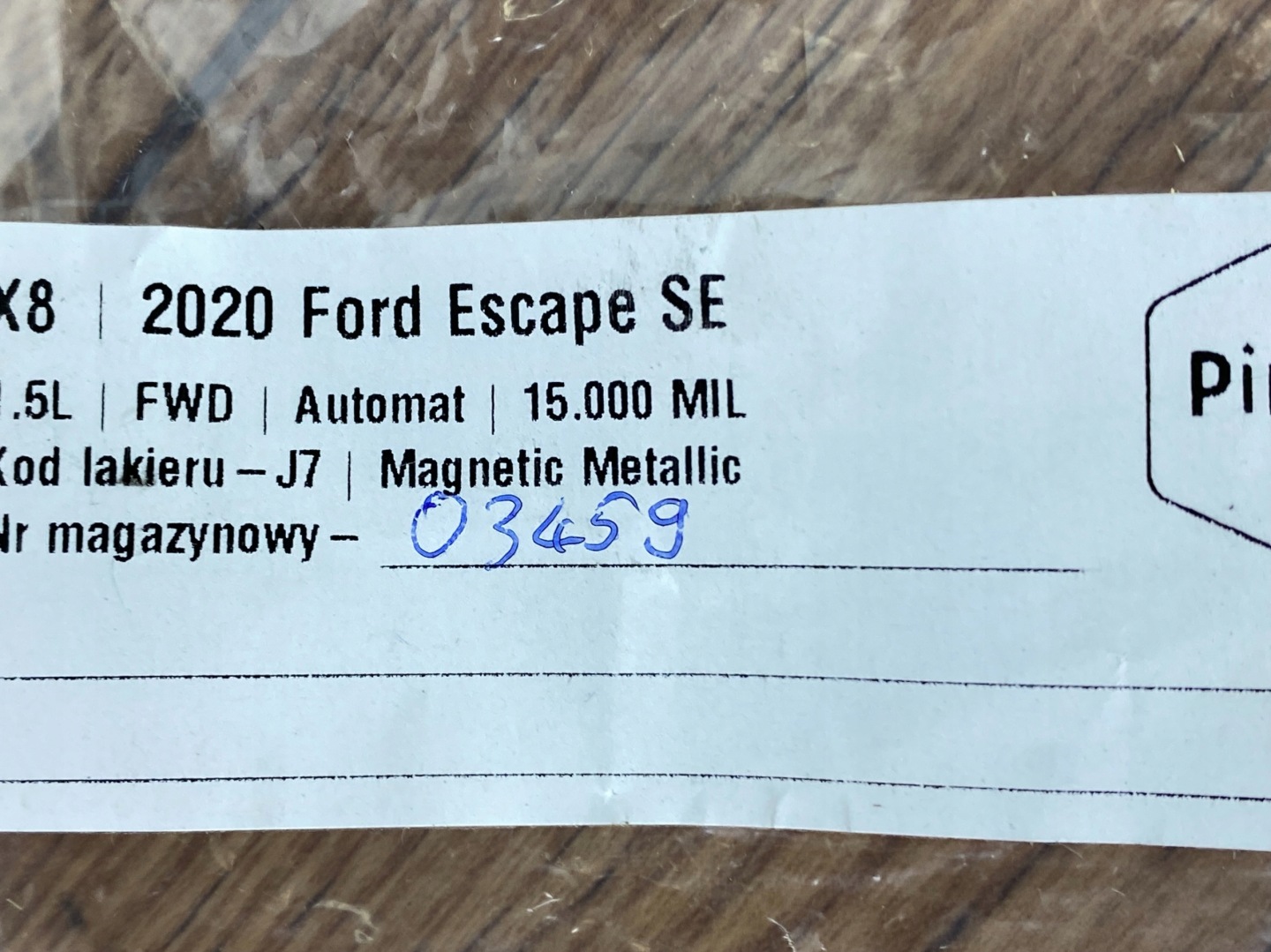 Sensor sensor Ford Escape Kuga MK3 2020+ USA
