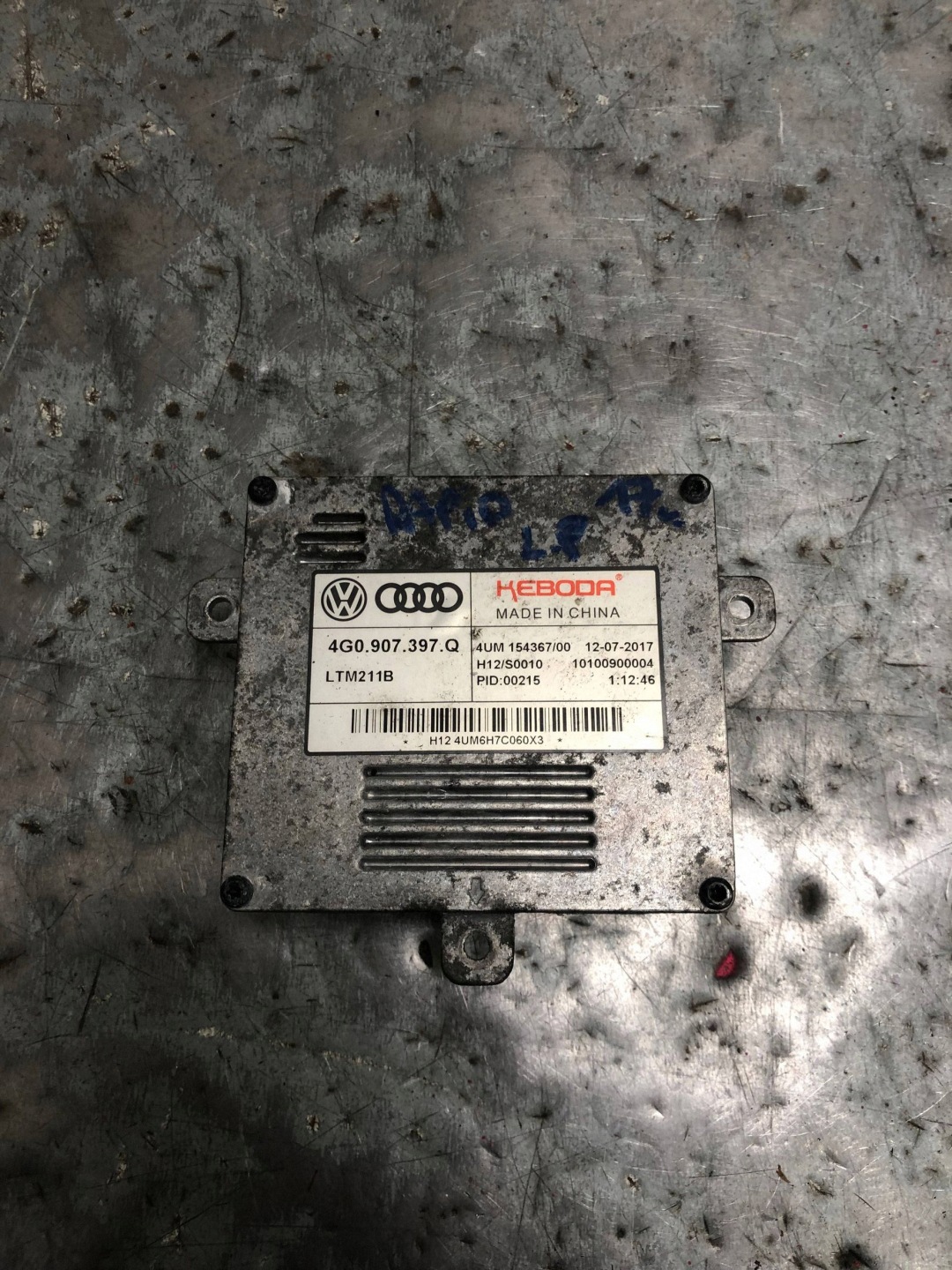 control unit XENON left front SKODA RAPID 4G0907397Q