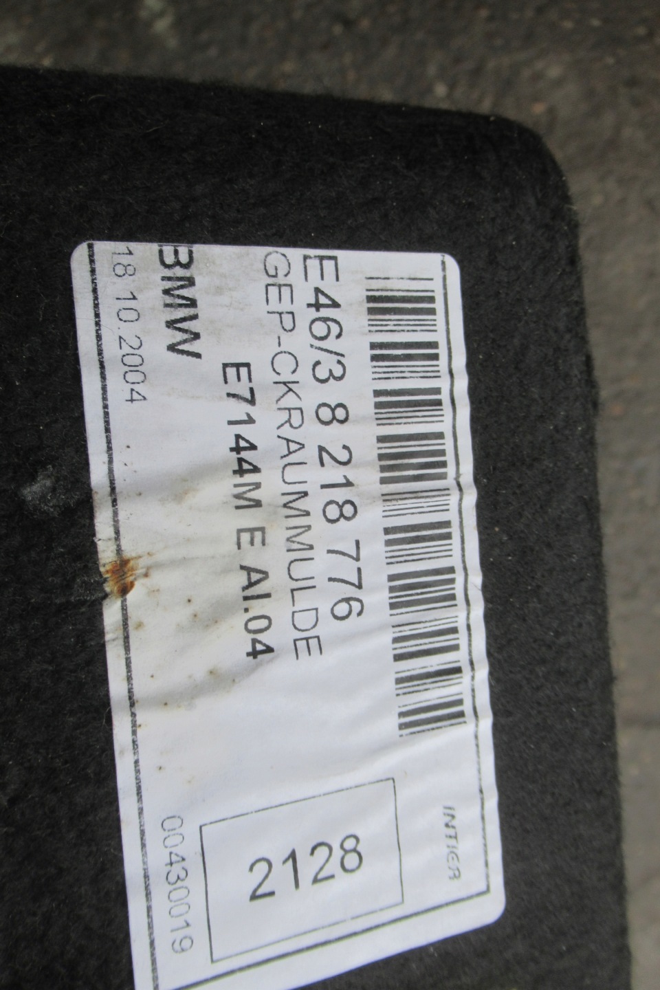 BMW E46 04R mats boot cover wheels