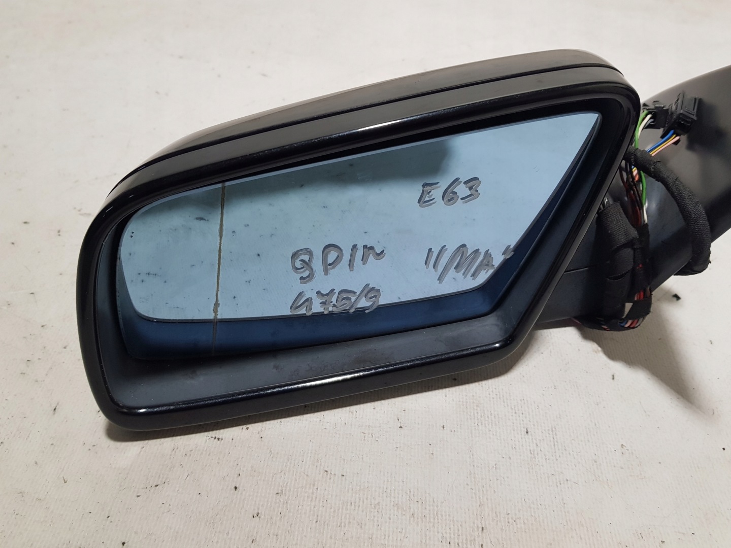 Spiegel links BMW E63 E64 9 PIN 475 BLACK SAPPHIRE