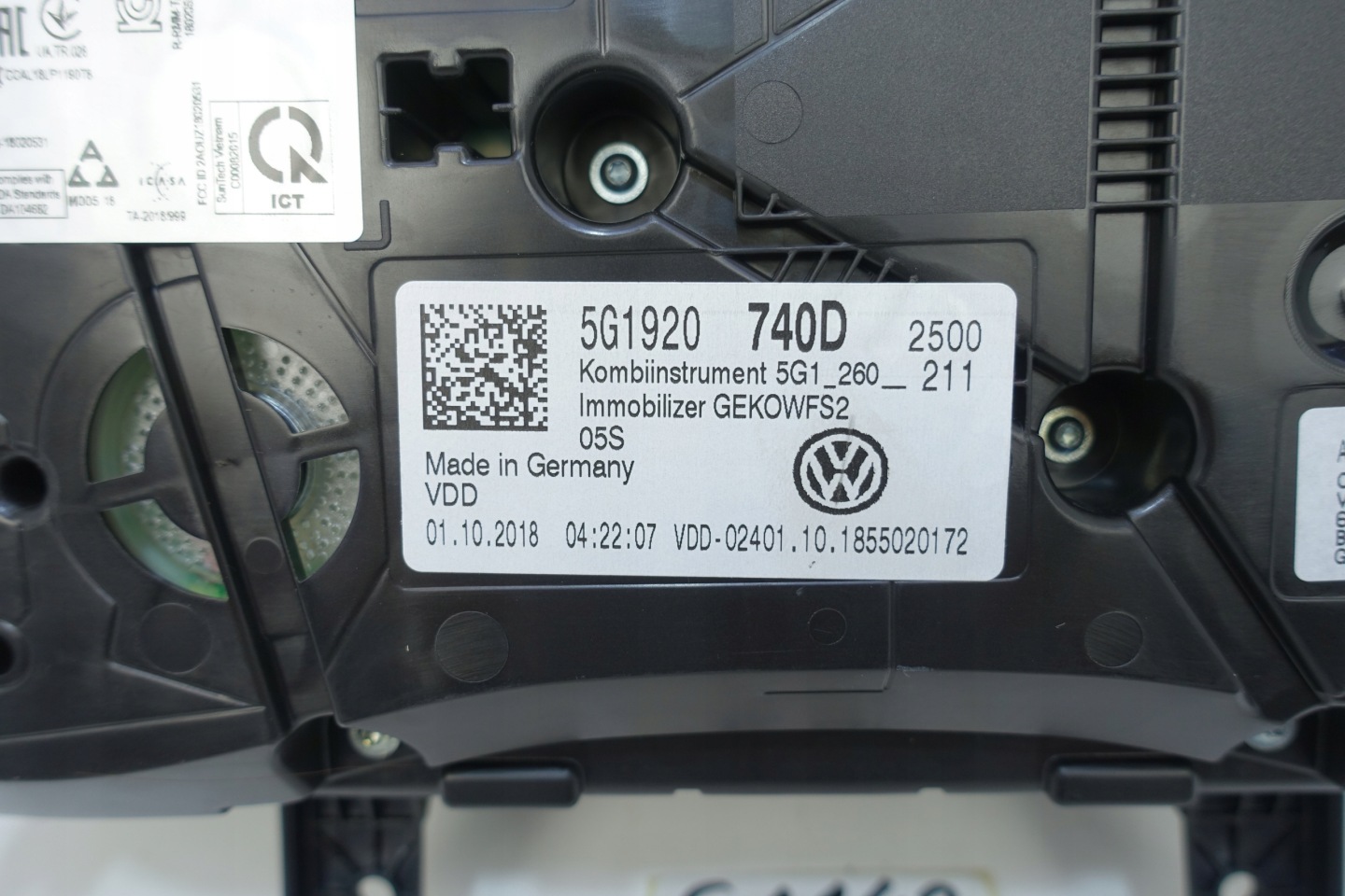 dials dials VW GOLF VII 7 5G 69686KM 5G1920740D