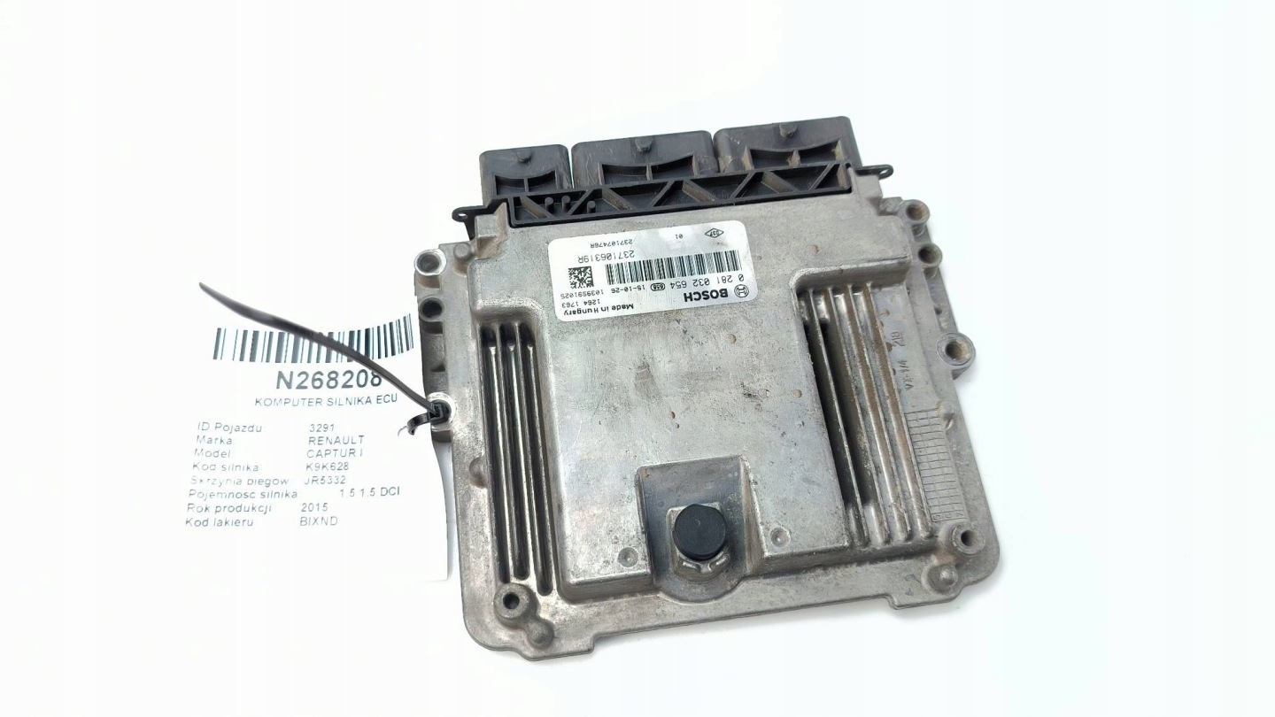 computer Motore ECU 237106319R 1.5 DCI RENAULT CAPTUR e