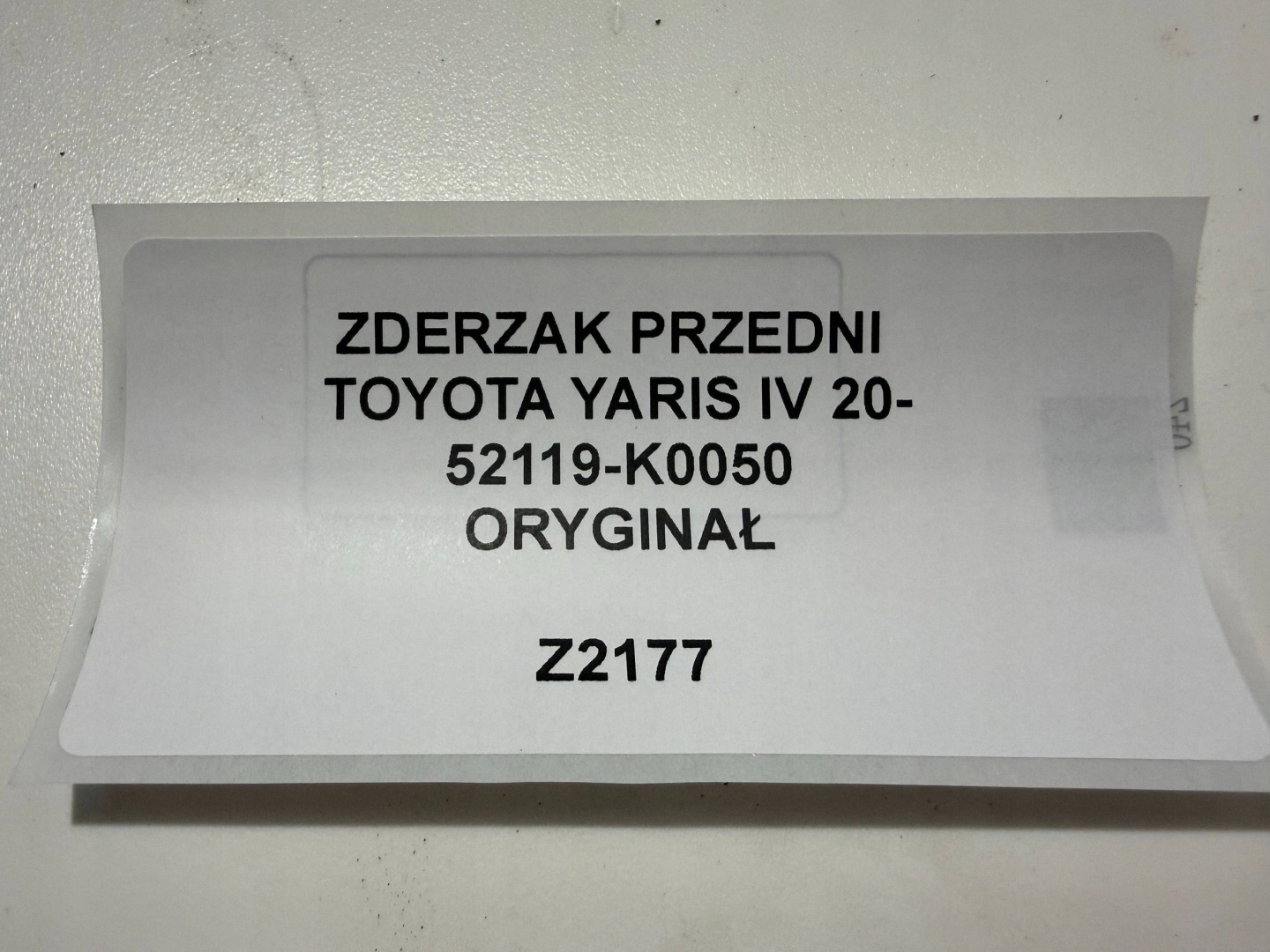 front bumper TOYOTA YARIS IV 20- original 52119-K0050