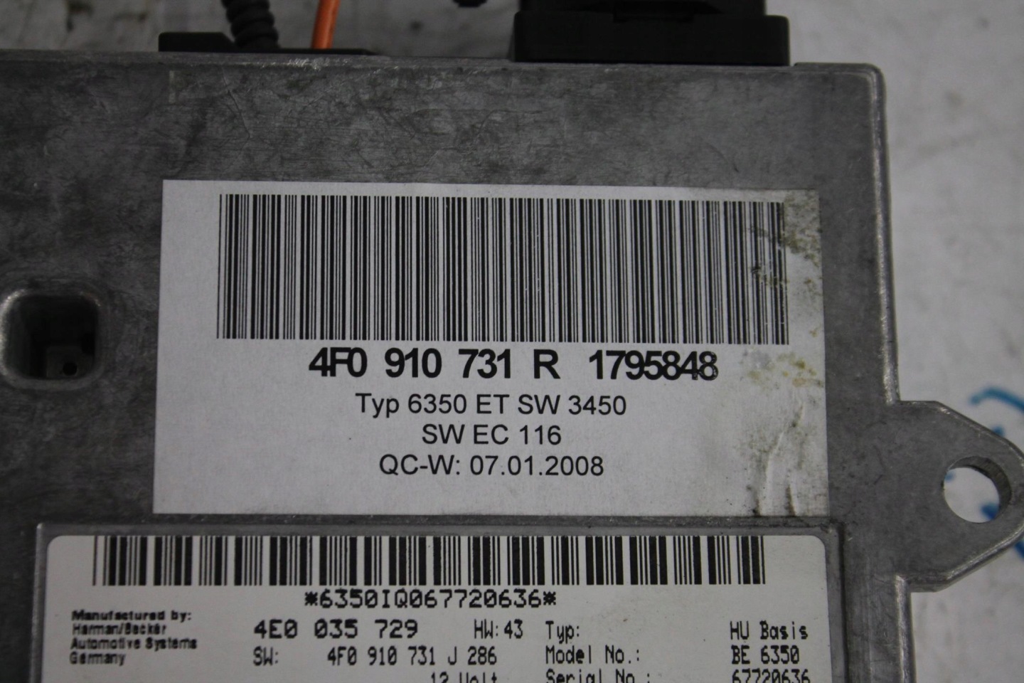 module control unit MMI 4F0910731R AUDI A6 C6