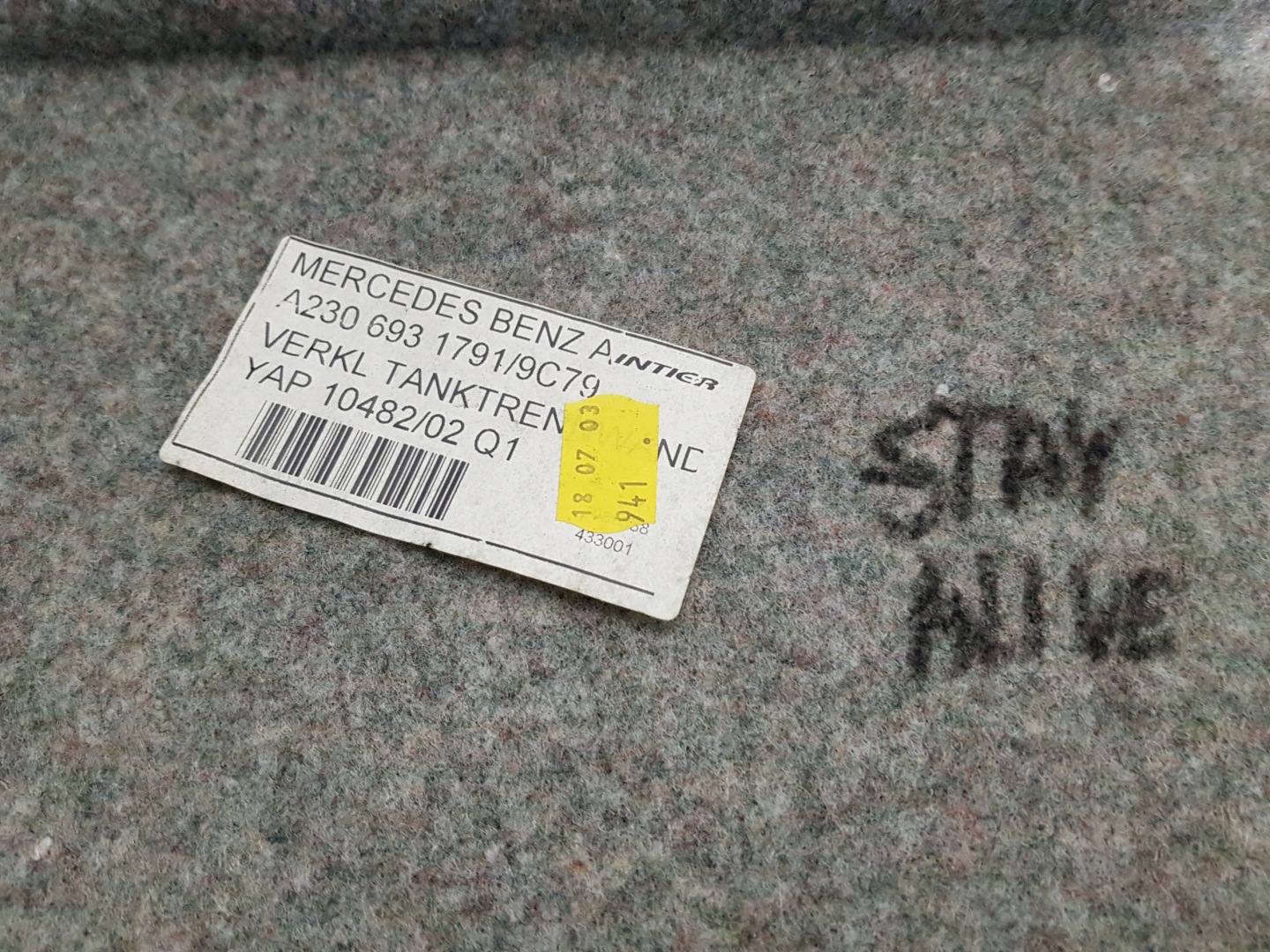 mats upholstery boot MERCEDES SL R230 W230