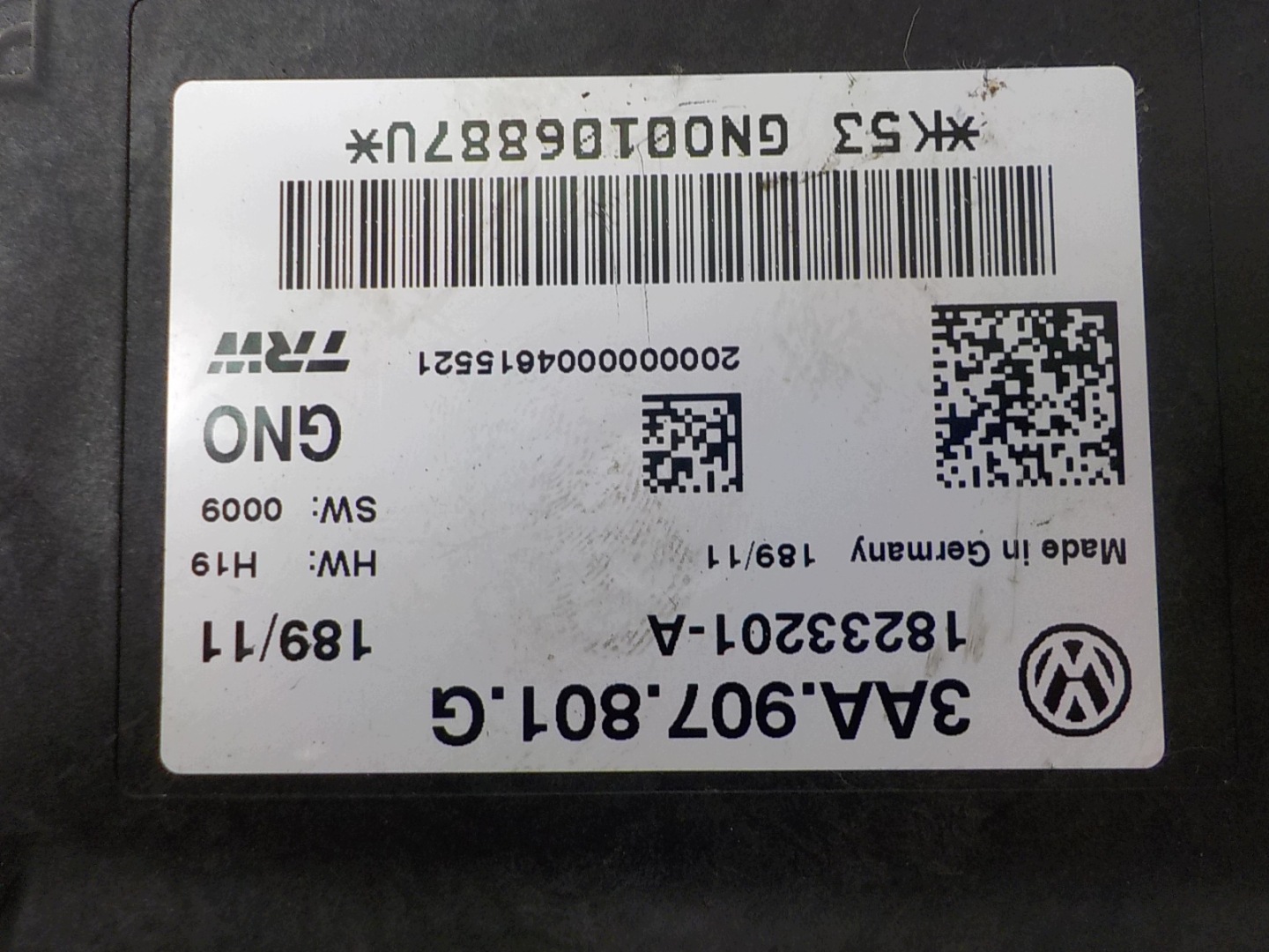 VOLKSWAGEN PASSAT B7 Unité commande confort 3AA907801G 18233201-A TRW