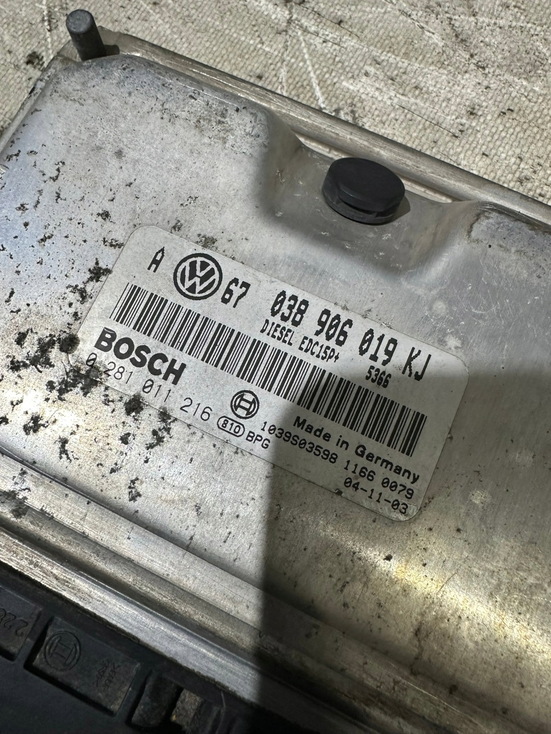 control unit of the engine SEAT LEON 1.9TDI 038906019KJ