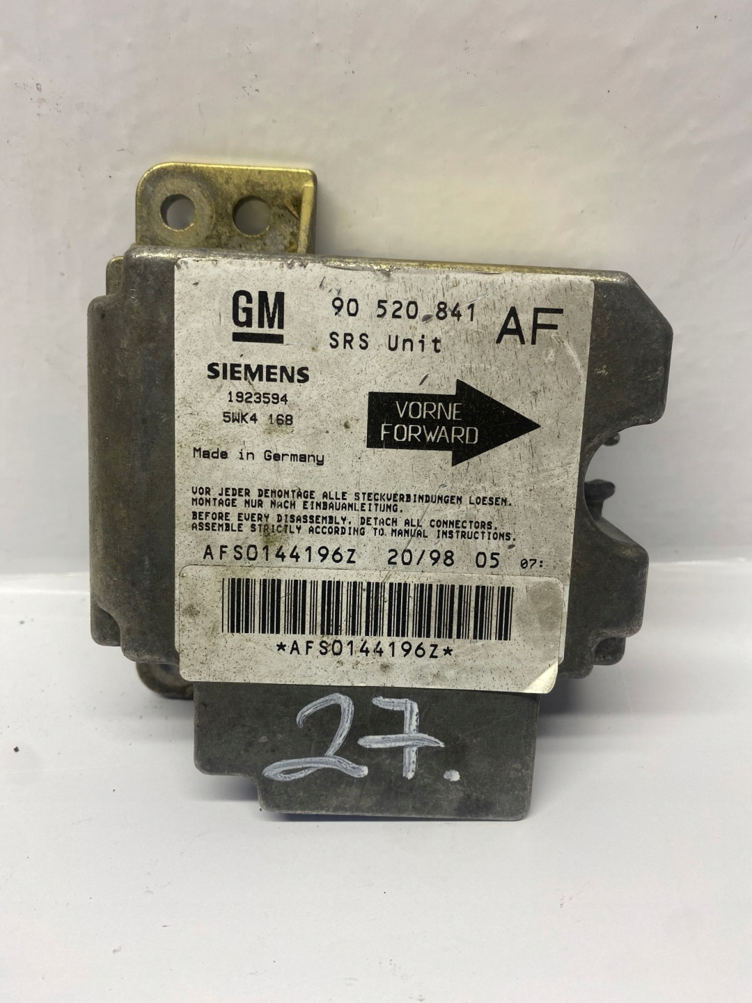 ASTRA II ZAFIRA Bedienteil airbag 90520841 AF