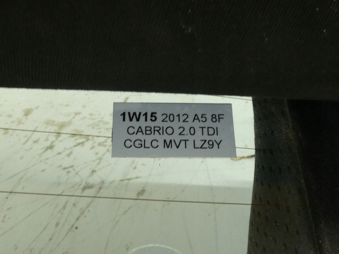 KPL dach SKLADANY Blende Abdeckung MATERIALOWE AUDI A5 8T 8F CABRIO