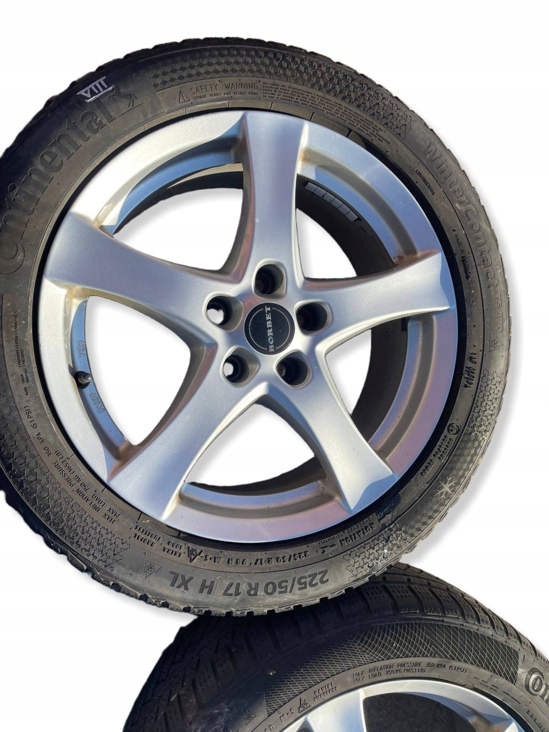 wheels discs aluminium tyre CONTINENTAL 225/50R17 ZIMA