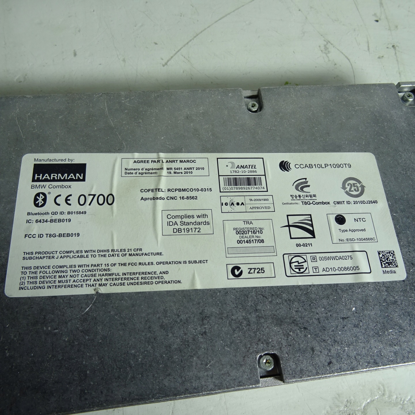 BMW 5 F10 F11 modul BLUETOOTH 9257150-01