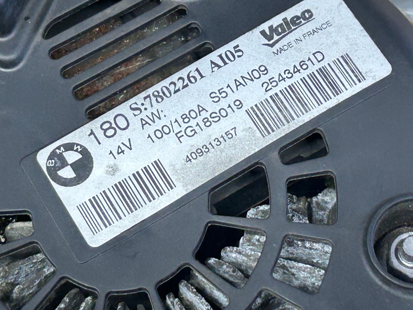 BMW E87 E90 2,0 D alternatore 180 A 7802261