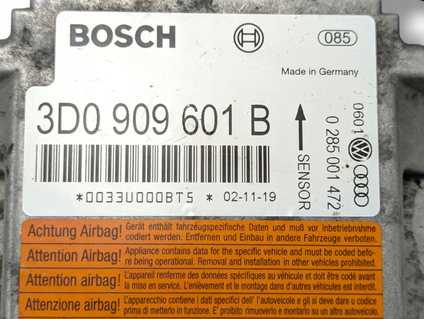 modulo airbag Volkswagen Touareg 2003 3D0909601B
