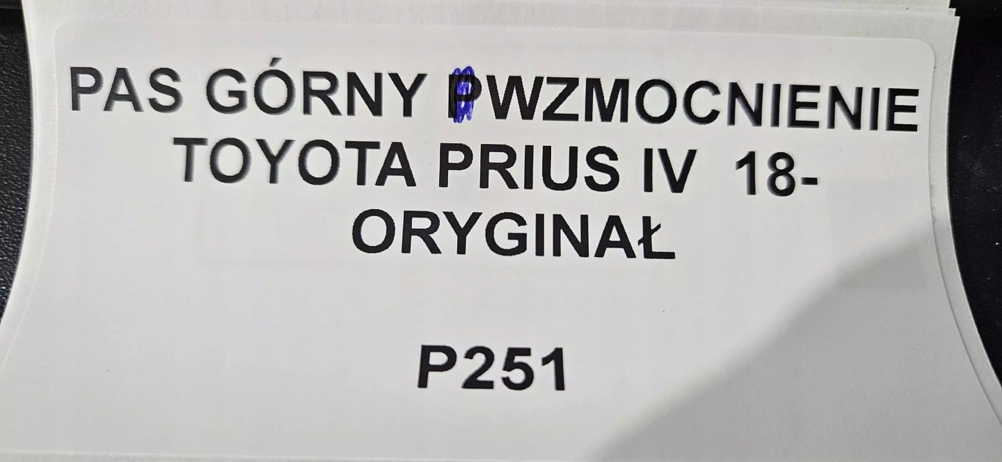 čelo predné horné TOYOTA PRIUS IV 2018- ORYG