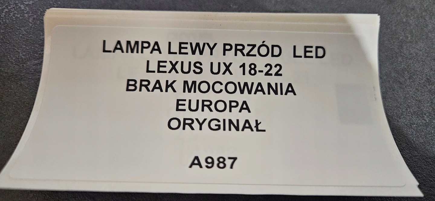 light left front LED LEXUS UX 18-22 EUROPA original