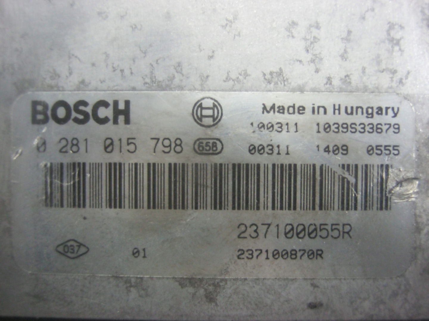 computer control unit RENAULT SCENIC MEGANE 1.5 dCI 0281015798, 237100055R