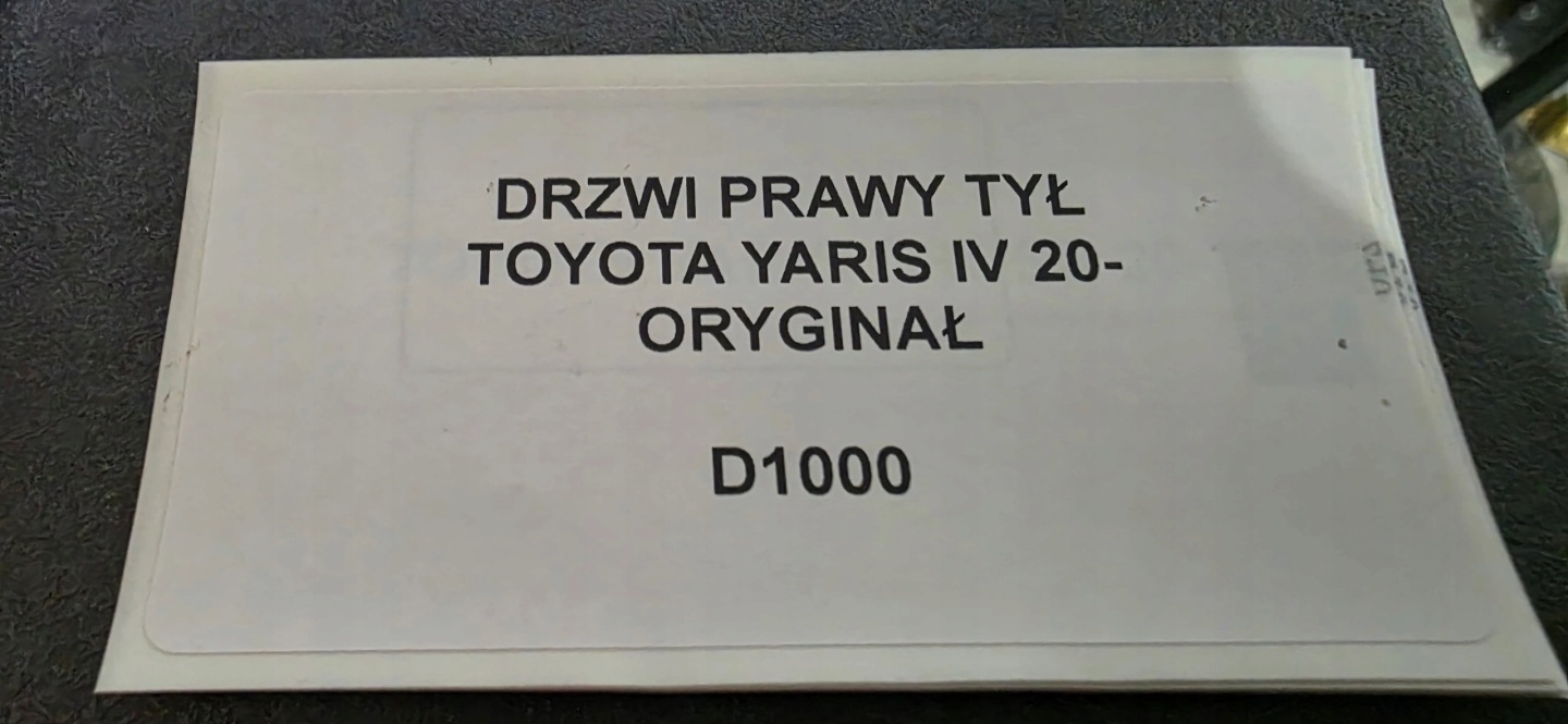 Tür rechts heck TOYOTA YARIS IV 20- Original