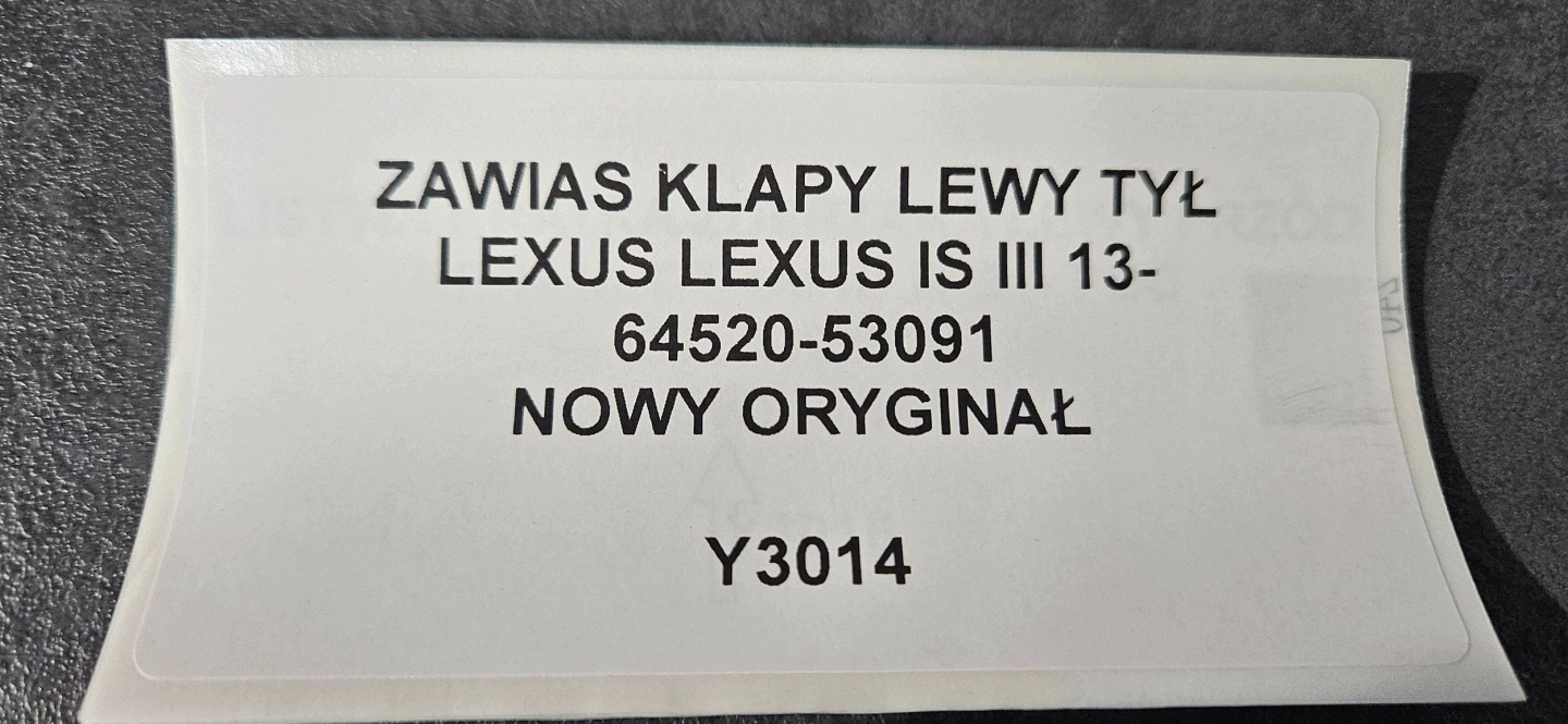 bonnet hinges left side Lexus IS III XE30 6452053091
