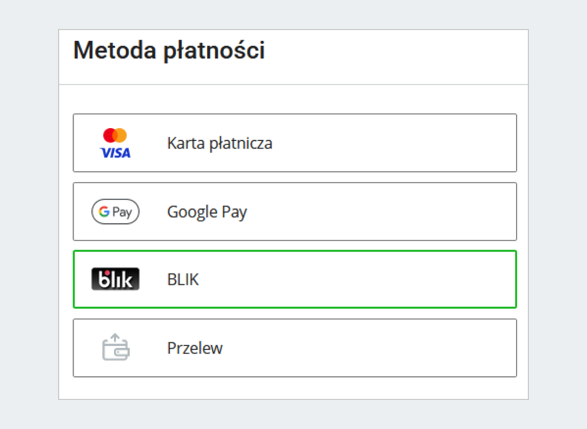 metody płatności w oferty charytatywnych