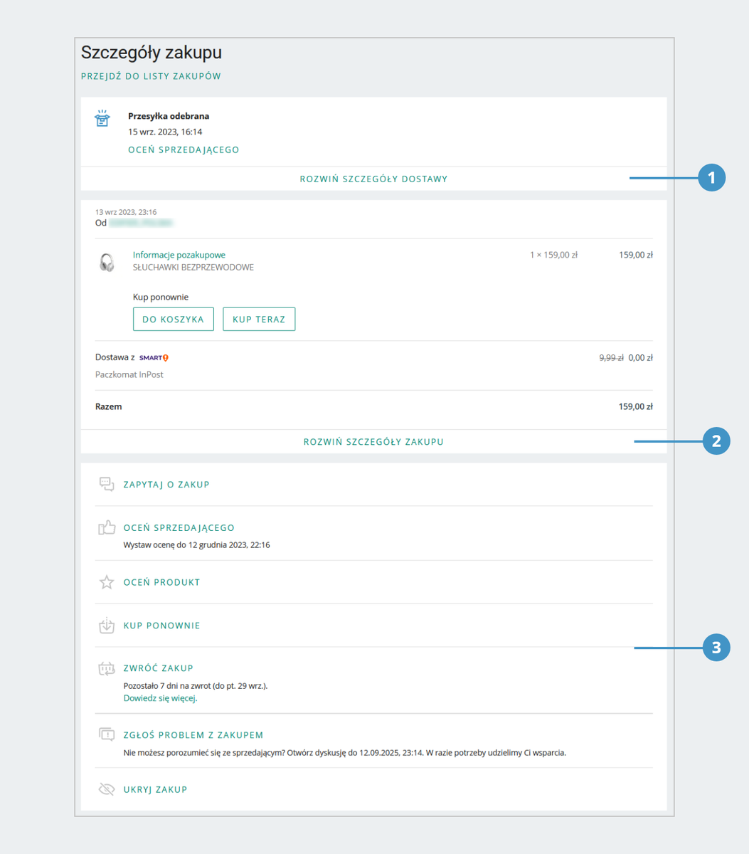 Szczegóły zakupu