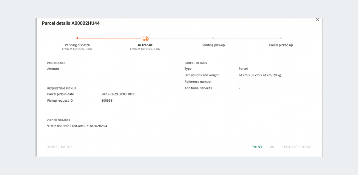 Parcel details
