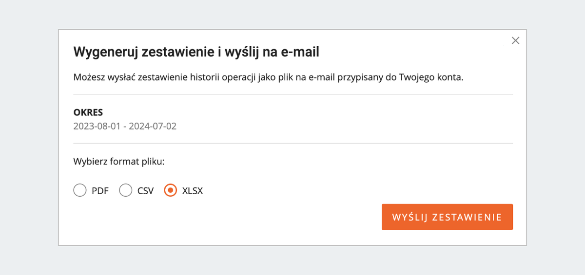 Historia operacji – wygeneruj zestawienie