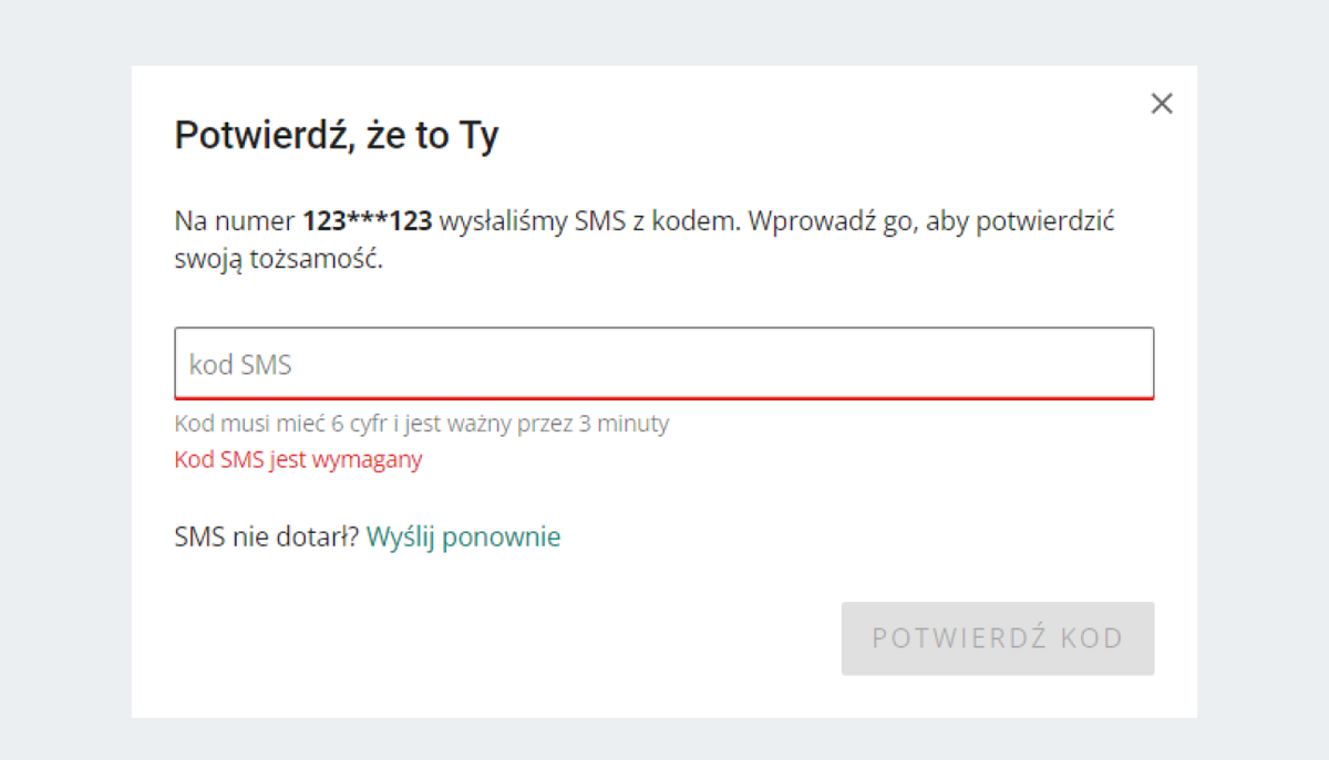potwierdzenie sms