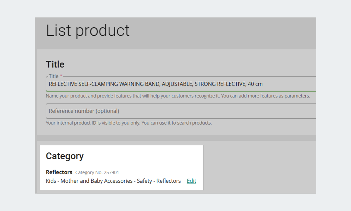edit default category