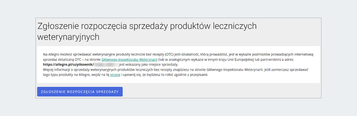 Zgłoszenie rozpoczęcia sprzedaży produktów leczniczych weterynaryjnych