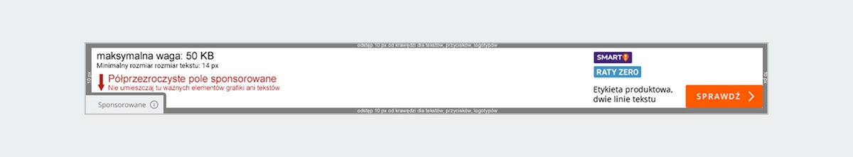 przykład reklamy banerowej; marginesy z napisem sponsorowane
