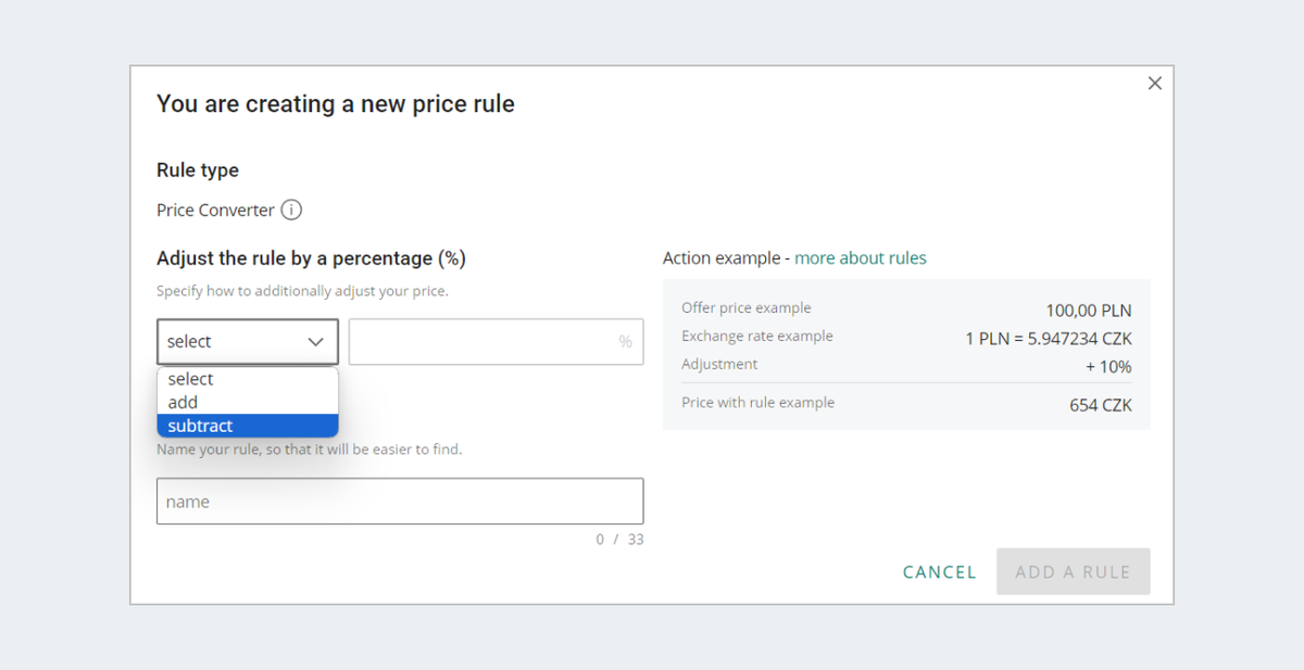 Creating your own pricing rule