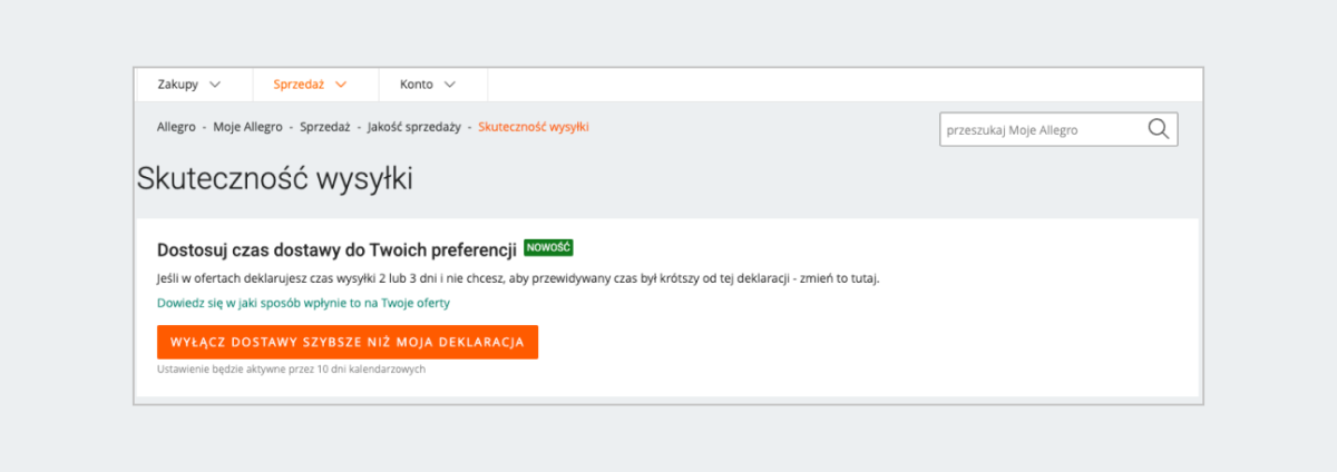 Skuteczność wysyłki