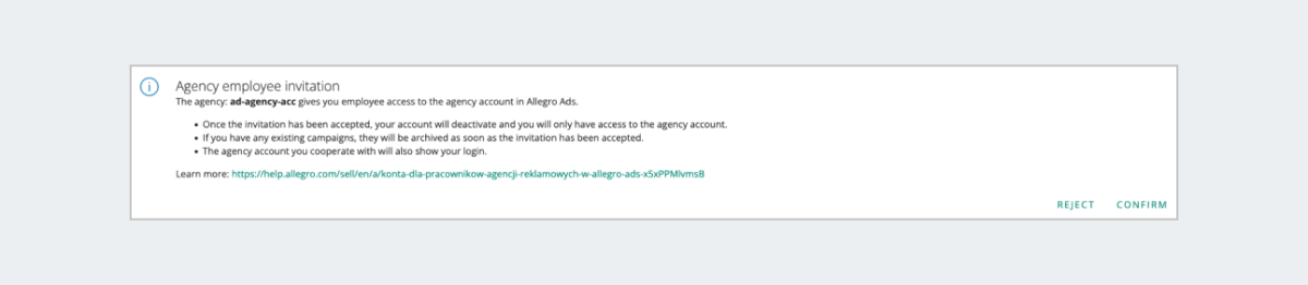 Agency employee invitation Ads