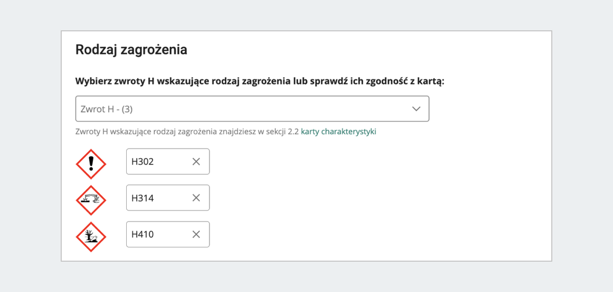 Rodzaj zagrożenia dla pozostałych produktów niebezpiecznych