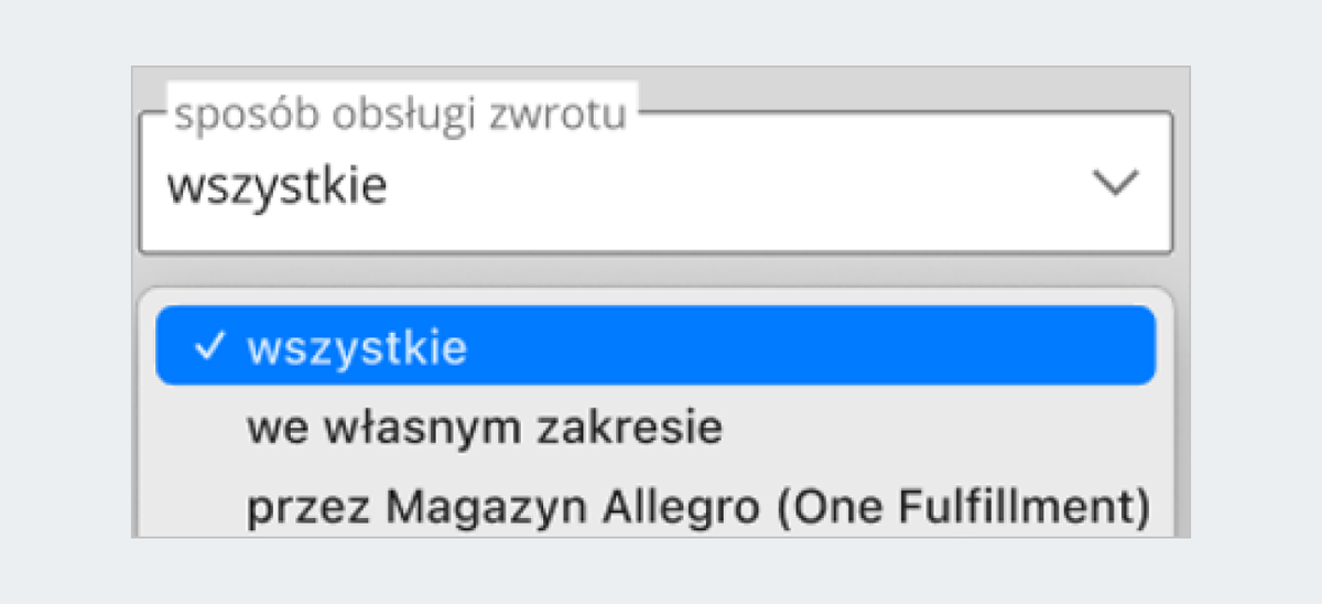 zrzut: sposób obsługi zwrotu