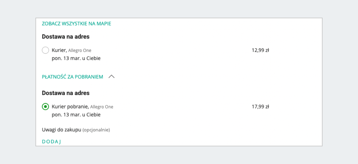 allegro one kurier pobranie