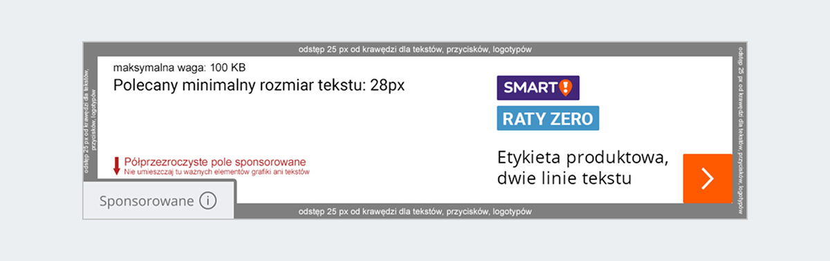 przykład reklamy banerowej; mweb; smart; bez kwoty; napis sponsorowane