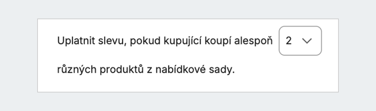 snímek obrazovky: kolik nabídek musí zákazník zakoupit, aby získal slevu