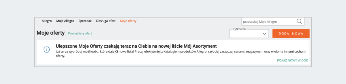 moje oferty-mój asortyment