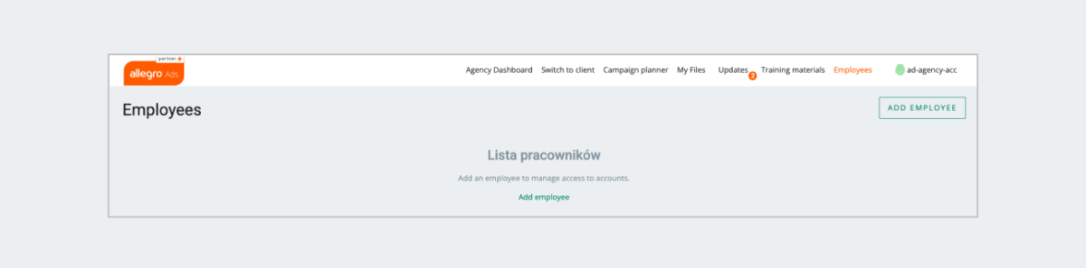 Add employee option Ads